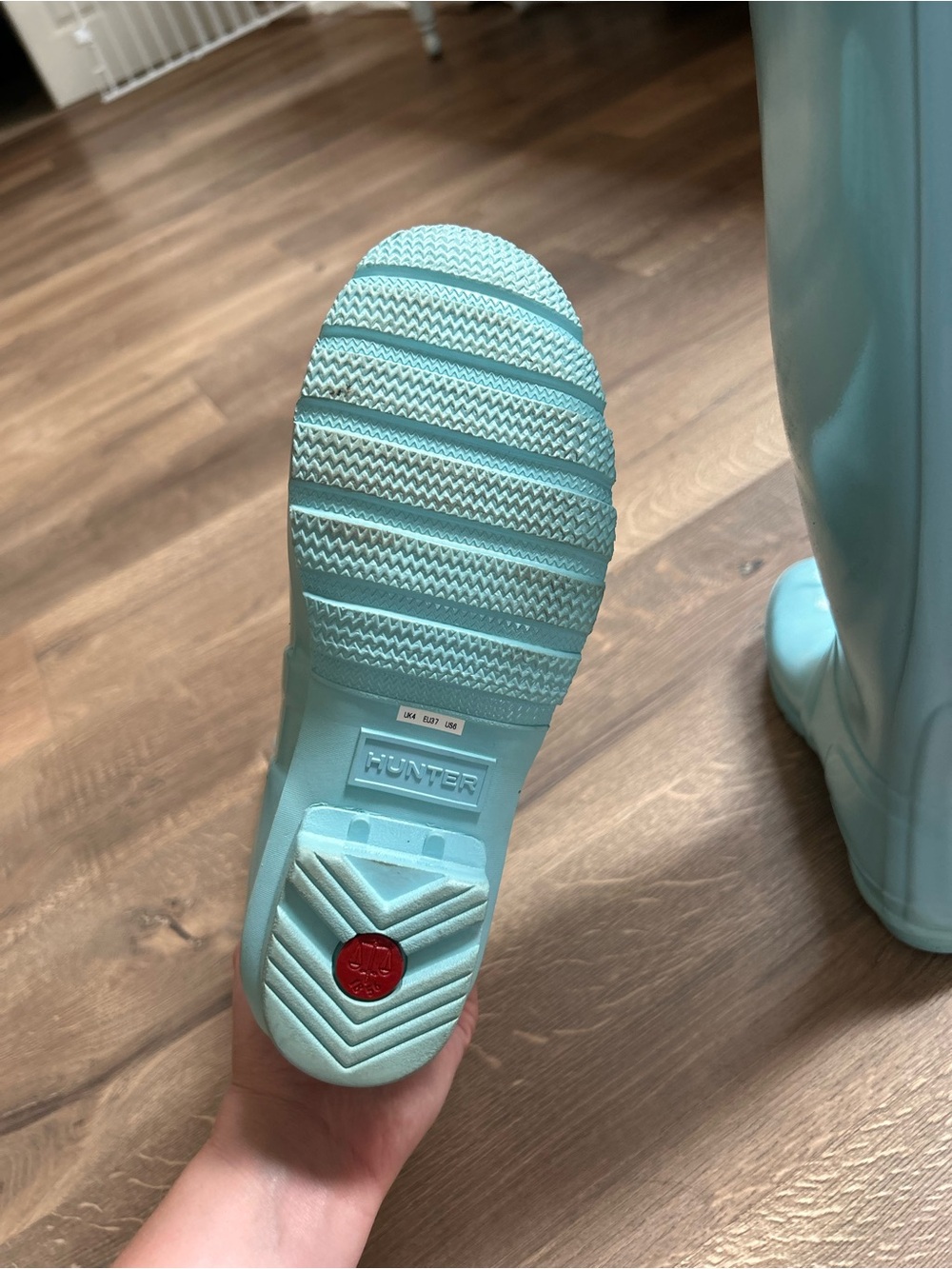 Hunter Gloss Teal Knee-High Rain Boots - Picture 5 of 5